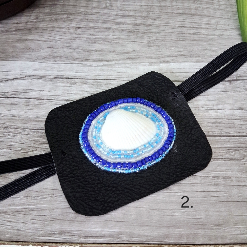 Shell Beaded Eye Patch, One Size